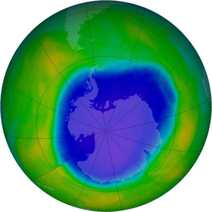 Antarctic ozone map for 13 November 1999